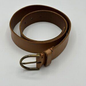 American Eagle Women's Brown Leather Brass Buckle Belt Size Small